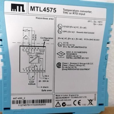 Купить Усовершенствованный преобразователь температуры EATON MTL4575 для THC или RTD Ввод 120 дБ Общий режим отторжения 600 Максимальное сопротивление свинцу online manufacture